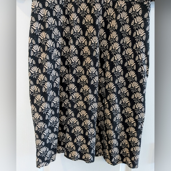 Boden Button Jersey Mini Tea Dress Beige/ Black Pockets Size 8R - Picture 10 of 13